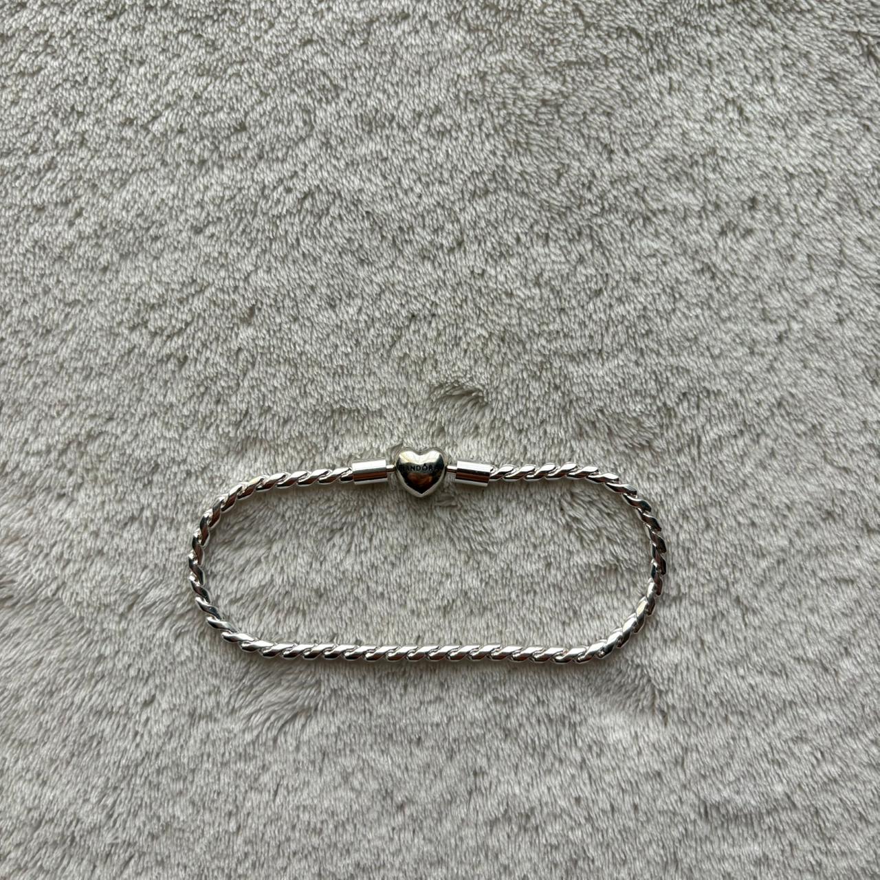 Pandora Moments Heart Clasp Faceted Snake Chain Bracelet