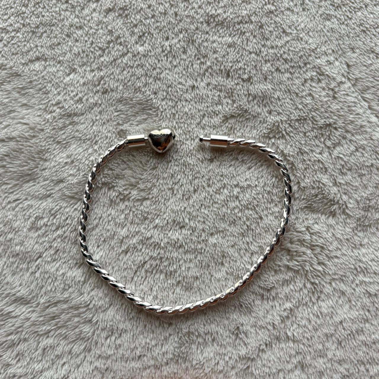 Pandora Moments Heart Clasp Faceted Snake Chain Bracelet