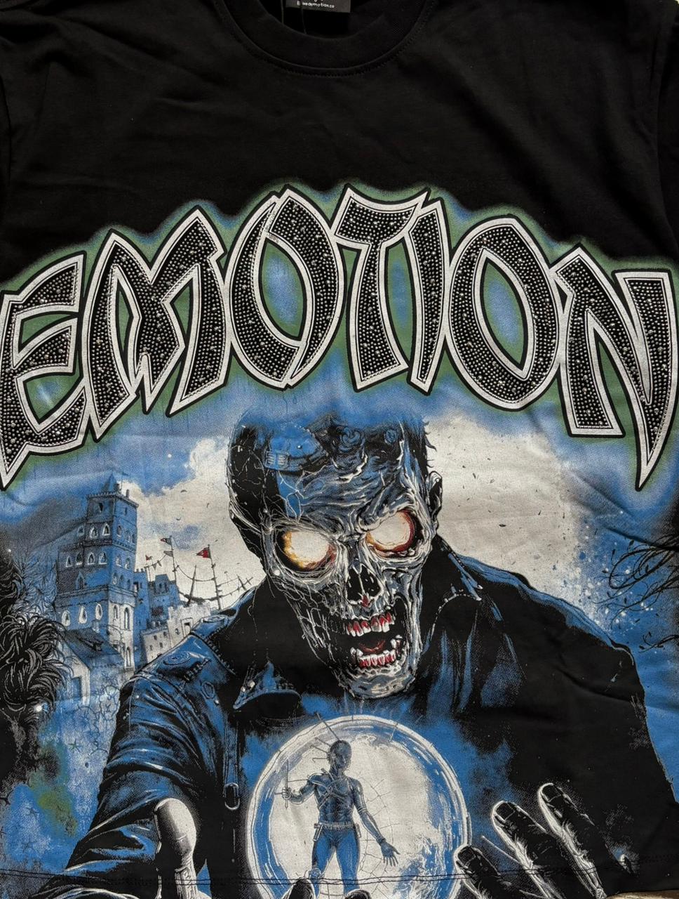 Mixed Emotion Black Spirit Rhinestone Tee