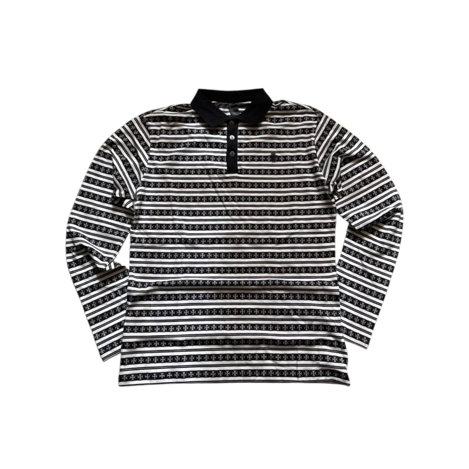 Chrome Hearts x Matty Boy "Teens From Mars" Striped Long Sleeve Polo Shirt