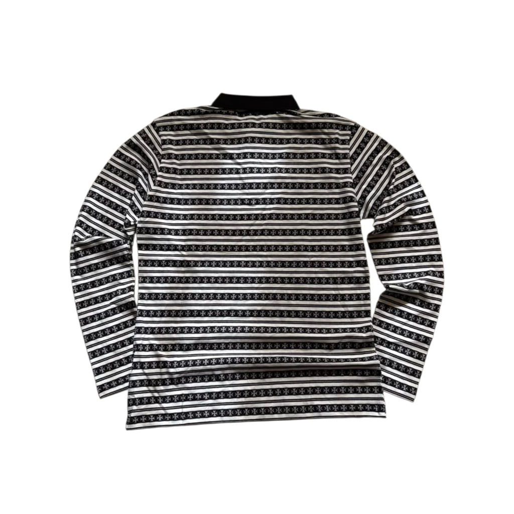 Chrome Hearts x Matty Boy "Teens From Mars" Striped Long Sleeve Polo Shirt