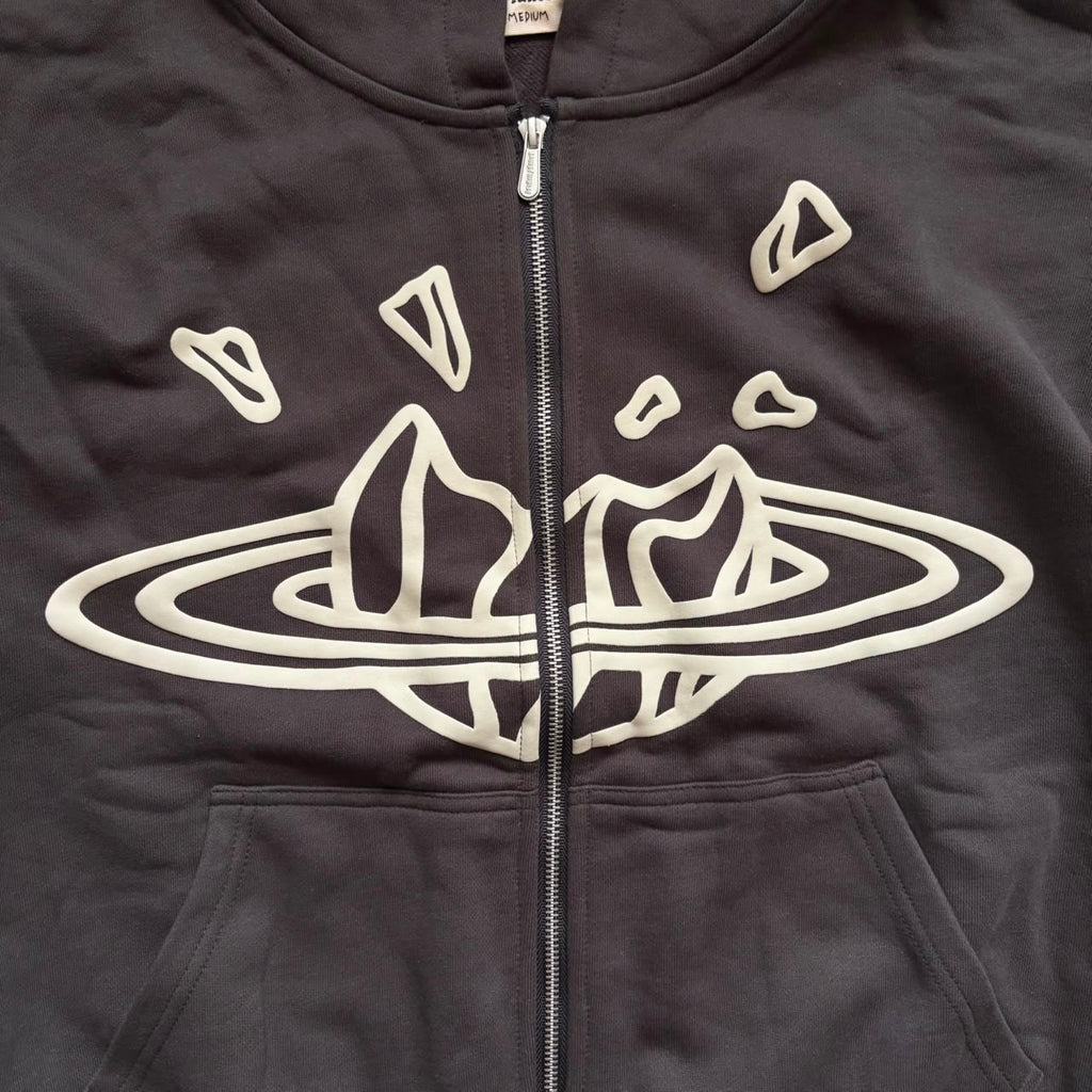 Broken Planet Soot Black Zip-Up Hoodie