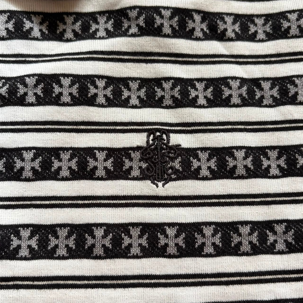 Chrome Hearts x Matty Boy "Teens From Mars" Striped Long Sleeve Polo Shirt