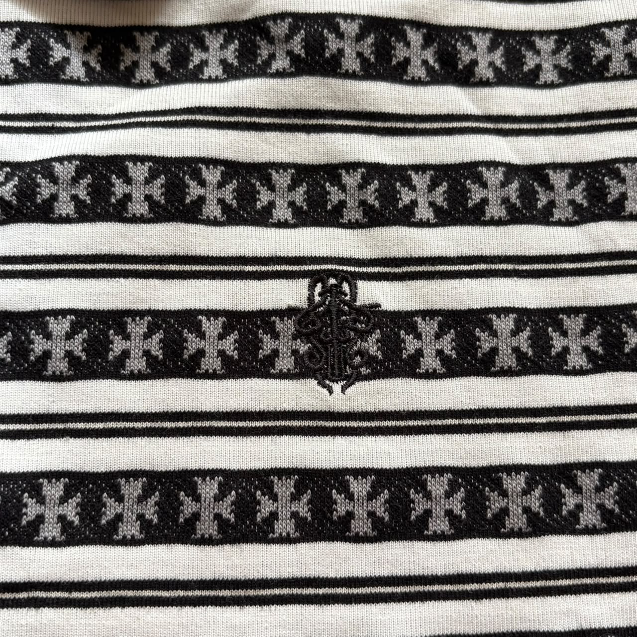 Chrome Hearts x Matty Boy "Teens From Mars" Striped Long Sleeve Polo Shirt